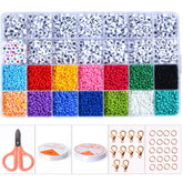 28 Grid Alphabet Beads Rice Beads DIY Beaded Bracelet Material, 28 Grid