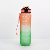 1000ml Gradient Space Cup Sports Bottle Bounce Lid Straw Cup, Orange -green Gradient, Blue and Red Gradient, Green and Red Gradient, Yellow Purple Gradient, Black, Blue, Green
