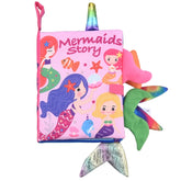 Tail Cloth Book Baby Enlightenment 3D Early Education Cloth Book, Mermaid, Farm, Black and Yellow Ainmal, Black and White Jungle, Black and White Farm, Ocean, Jungle, Dinosaur, Tropical Rain Forest