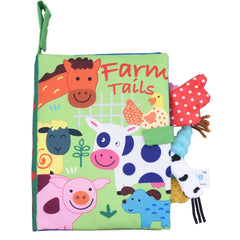 Tail Cloth Book Baby Enlightenment 3D Early Education Cloth Book, Mermaid, Farm, Black and Yellow Ainmal, Black and White Jungle, Black and White Farm, Ocean, Jungle, Dinosaur, Tropical Rain Forest