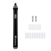 Tenwin 8302 Adjustable Electric Eraser With Rubber Refills For Sketch Drawing Erasing, Black, White, Grey