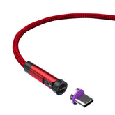 CC57 Rotary Magnetic Fast Charging Data Cable, Style:, 1m + Type-C / USB-C + Red, 1m + Type-C / USB-C + Black, 2m + Type-C / USB-C + Red, 2m + Type-C / USB-C + Black