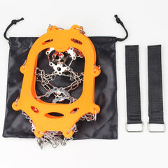 1 Pair 23 Spikes Crampons Outdoor Winter Walk Ice Fishing Snow Shoe Spikes,Size:, M Orange, L Orange, XL Orange, M Black, L Black, XL Black