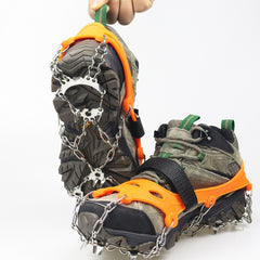 1 Pair 23 Spikes Crampons Outdoor Winter Walk Ice Fishing Snow Shoe Spikes,Size:, M Orange, L Orange, XL Orange, M Black, L Black, XL Black