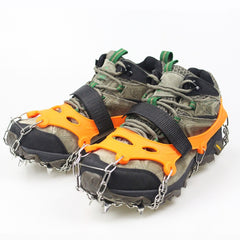 1 Pair 23 Spikes Crampons Outdoor Winter Walk Ice Fishing Snow Shoe Spikes,Size:, M Orange, L Orange, XL Orange, M Black, L Black, XL Black