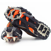 1 Pair 18 Large Spikes Crampons Outdoor Winter Walk Ice Fishing Snow Shoe Spikes,Size:, L Black, L Orange