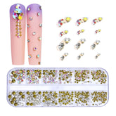 12 Grid Flat Bottom Shaped Nail Rhinestones Nail Decoration, 01, 02, 03, 04, 05, 06, 07, 08, 10, 11, 12, 13, 14, 15, 16, 18