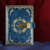 B6 PU Leather Retro Password Book With Lock Diary Hand Book, Blue, Purple, Wine Red, Brown, Green