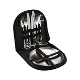 Stainless Steel Portable Cutlery Set Western Steak Knife Fork Spoon Set,Color:, Black and Silver, Black Gold, Black Rose Gold, Blue Silver, Blue Gold, Blue Rose Gold, Red Silver, Red Gold, Red Rose Gold