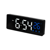 0715 Voice-activated LED Mute Date Temperature Display Electronic Clock, Black Surface Blue Light, Black Surface Green Light, Black Surface Red Light, White Shell Blue Light, White Shell Green Light, White Shell Red Light, Black Shell Blue Light