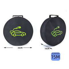 Car Charging Cable Storage Bag Carry Bag For Electric Vehicle Charger Plugs,Spec:, Round Without Logo, Round With Logo, Square Without Logo, Square With Logo, Large With Logo, Large Without Logo