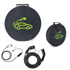 Car Charging Cable Storage Bag Carry Bag For Electric Vehicle Charger Plugs,Spec:, Round Without Logo, Round With Logo, Square Without Logo, Square With Logo, Large With Logo, Large Without Logo