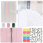 A6 Illusion Magic Square Loose-leaf PU Notebook Cash Budget Book, White, Black, Pink, Purple, Orange, Blue, Green, Milk Tea