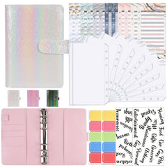 A6 Illusion Magic Square Loose-leaf PU Notebook Cash Budget Book, White, Black, Pink, Purple, Orange, Blue, Green, Milk Tea