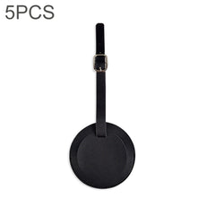 5 PCS Soft-Surface Leather Stitched Round Boarding Pass Luggage Tag