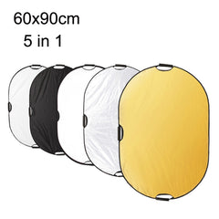 Selens 5 In 1 (Gold / Silver / White / Black / Soft Light) Folding Reflector Board, Size: 100cm Triangle, 60cm Round, 80cm Round, 110cm Round, 60x90cm, 80x120cm, 120x180cm, 150x200cm, 80cm Triangle, 110cm Triangle