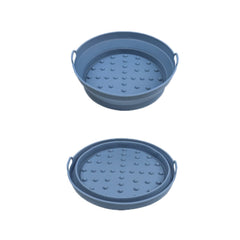 Air Fryer Grill Mat High Temperature Resistant Silicone Baking Tray, Specification: Round Inner Red, Rectangular Blue, Small Round Dark Blue, Small Round Green, Small Round Gray, Small Round Blue, Large Round Dark Blue, Large Round Green, Large Round G...