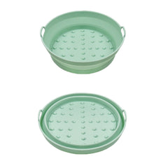 Air Fryer Grill Mat High Temperature Resistant Silicone Baking Tray, Specification: Round Inner Red, Rectangular Blue, Small Round Dark Blue, Small Round Green, Small Round Gray, Small Round Blue, Large Round Dark Blue, Large Round Green, Large Round G...