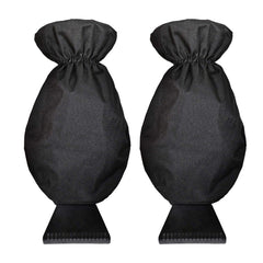 2pcs Winter Warm Car Snow Shoveling Gloves Deicing Snow Scraper, Red, Black