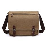 Versatile Canvas Shoulder Messenger Bag Business Computer Bag, Khaki Large, Dark Blue Large, Coffee Large, Black Large, Khaki Medium, Dark Blue Medium, Coffee Medium, Gray Large, Gray Medium, Green Large, Green Medium