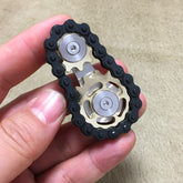 Black Chain Gyro Fingertip Gyro EDC Metal Toy Gear Sprocket Flywheel, Black Gold Plated, Black Full Stainless Steel, Black Gun Plated, Black Colorful