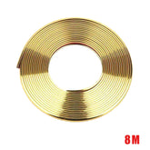 W12 8m/roll Car Universal Reflective Wheel Electroplating Decorative Strip, 1roll Electroplating Gold, 1roll Electroplating Silver, 1roll Electroplating Purple, 1roll Electroplating Red, 1roll Electroplating Blue