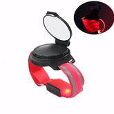 Bicycle 360-degree Rotating Rearview Mirror With Wrist Light, Rearview Mirror With Wrist Light