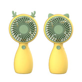 2pcs MLS6035 USB Mini Charging With Lanyard Small Fan, Style Random Delivery, MLS6035 Yellow, MLS6035 Green