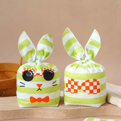 1bag Candy Packaging Bags Baking Biscuit Gift Bags, Fresh Flower, Colorful Abstract Strip, Green White Cat, Red Fried Egg, Year Rabbit, Little Rabbit and Bear, White Christmas Boy Girl, White Rainy Animal, Green Scarf Bear, Space Rabbit, Red Snow Carni...
