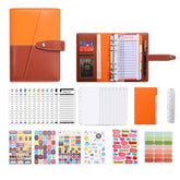 A6 YMX-012 PU Leather Budget Binder Notebook Macaron Color Matching Handbook, Macaron Color (Orange+Brown), Macaron Color (Yellow+Light Green), Macaron Color (Pink+Blue), Macaron Color (White+Black), Macaron Color (Khaki+Pink), Macaron Color (Blue+Purple)