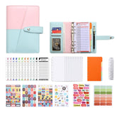 A6 YMX-012 PU Leather Budget Binder Notebook Macaron Color Matching Handbook, Macaron Color (Pink+Blue), Macaron Color (White+Black), Macaron Color (Khaki+Pink), Macaron Color (Blue+Purple), Macaron Color (Orange+Brown), Macaron Color (Yellow+Light Green)