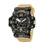 SMAEL 8072 Alloy Outdoor Multifunctional Electronic Watch Men Dual Display Waterproof Watch