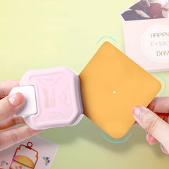 KW-TRIO 3 in 1 Multi-angle Paper Cutter Filleter, YJQ-3, Pink, Flat Angle, Fancy Angle, MJQ-3 Right Angle, MJQ-3 Fillet