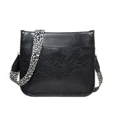 013 Leopard Strap PU Leather Single-shoulder Waterproof Crossbody Tote Bag