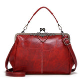036 Vintage Buckle Handbags Leather Adjustable Crossbody Bag