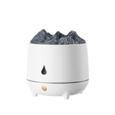 HS01 Simulation Flame Humidifier Home Aromatherapy Machine With Night Light, Simulation Flame (White), Simulation Flame (Black)