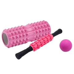 Crescent Hollow Foam Roller Yoga Column Set Fitness Muscle Relaxation Massager Set, 3pcs/set