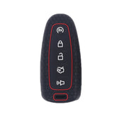For Ford Edge/Explorer 2pcs 5-Button Key Silicone Case, Black, Red, Pink, Sea Blue