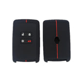 For Renault Koleos/Megane 2pcs 4 Button Honeycomb Pattern Silicone Key Cover, Black Red Line, Red White Line, Sea Blue Black Line, Dark Gray Black Line, White Black Line, Black Blue Line, Black White Line