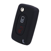 2pcs Car Key Cover for Peugeot 206/2074008/3008 Citroen Sega/Triumph/C5, Black, Red, Pink, Rose Red, Blue, Sea Blue, Orange, Apple Green, New Green, White Gray, Luminous Green, Luminous Blue, Yellow, Blue Gray