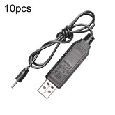 10pcs 3.7V IC Circuit Protection Lithium Battery USB Straight Head Charging Cable, 2.0mm, 2.5mm, 3.5mm, 5.5mm