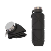 Outdoor Silicone Folding Water Cup Telescopic Water Bottle Travel Drinking Cup With Carabiner, 700ml Black, 700ml Grey, 700ml Red, 700ml Blue