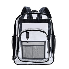 PVC Transparent Waterproof Backpack Student School Bag, Large Purple, Large Light Grey, Large Black, Small Pink, Small Black, Small Gray, Candy Color Black