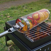 Upgrade With Handle BBQ Cage Stainless Steel Barbecue Basket, 30cm+Handle 18cm