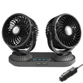 12V/24V Vehicle Electric Oscillating Head Rotatable Double Head Fan, F623U, F623