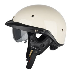 SOMAN Motorcycle Half Helmet Adjustable Helmet With Inner Mirror, M, L, XL, XXL