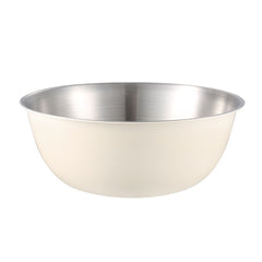 304 Stainless Steel Food Grade Dishes Bowl Kitchen Baking Stirring Bowl Vegetables Sandwood Basin, 19cm (Yellow), 22cm (Yellow), 24cm (Yellow), 19cm (White), 22cm (White), 24cm (White)