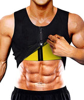 Men Fitness Corset Neoprene Sports Tummy Control Shapewear Zipper Tank Top Workout Wear, S, M, L