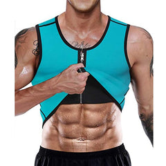 Men Fitness Corset Neoprene Sports Tummy Control Shapewear Zipper Tank Top Workout Wear, S, M, L
