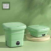 Mini Portable Folding Household Washing Machine Underwear Washer, Fruit Green, Lake Blue, Fruit Green + Blue Light Antibacterial